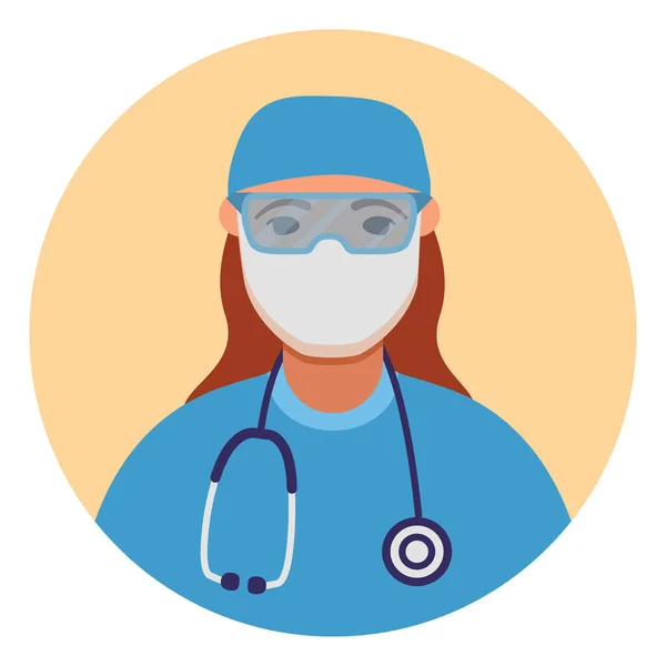 Médecin féminin.Nurs portant une combinaison de protection.Ambulance dans le masque. — Image vectorielle