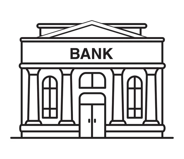 有柱子的银行图标建筑。概要矢量说明. — 图库矢量图片