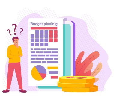 Bütçe planlama kavramı. Bütçe web siteleri bilgileri için tasarım..