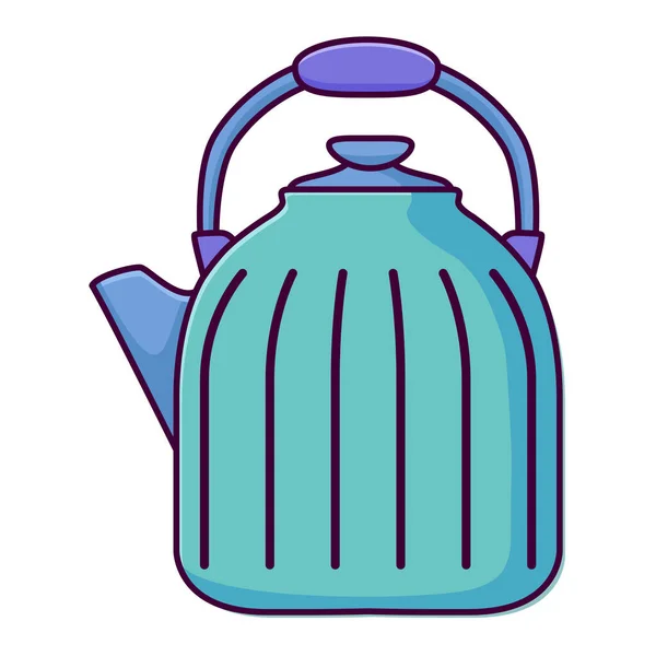 Blue teapot .Kettle with a handle.Householding element. — Stock Vector