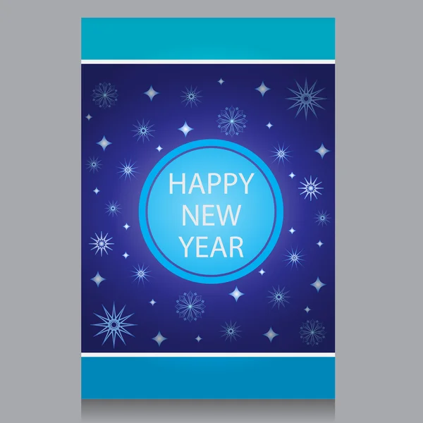 Happy New Year flayers with snowflakes on a blue background — Stock Vector