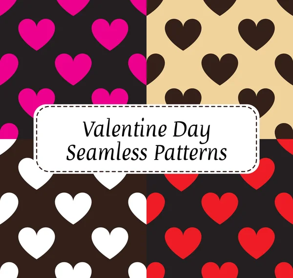 Naadloze, patroon, Valentine's Day — Stockvector