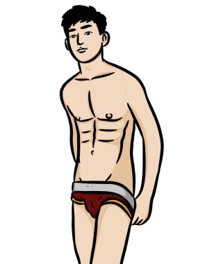 Beyaz arka planda çizgi film karakteri