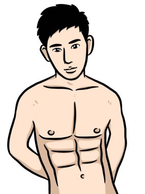 Beyaz arka planda çizgi film karakteri