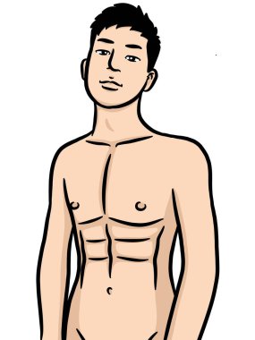 Beyaz arka planda çizgi film karakteri