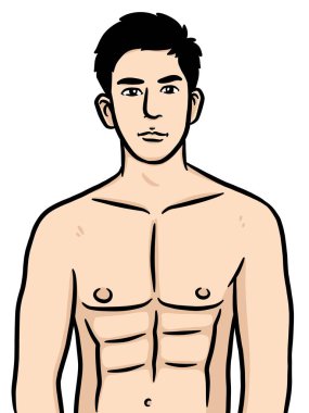 Beyaz arka planda çizgi film karakteri