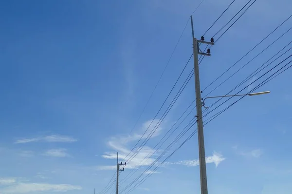 Primer Plano Pilón Eléctrico País Tailandia — Foto de Stock