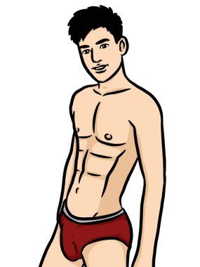 Beyaz arka planda çizgi film karakteri