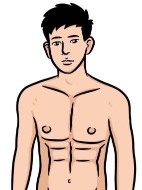 Beyaz arka planda çizgi film karakteri