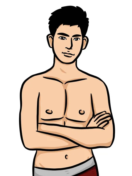 Cartoon Cute Man White Background — Stock Photo, Image