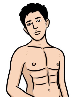 Beyaz arka planda çizgi film karakteri