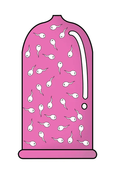 Sperma Kondomu Kreslené Ilustrace — Stock fotografie