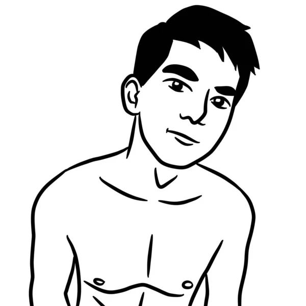Dibujos Animados Hombre Sexy Sobre Fondo Blanco Para Pintar —  Fotos de Stock