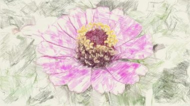 pembe zinnia çiçeğinin çizim rengi