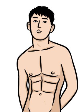 Beyaz arka planda çizgi film karakteri