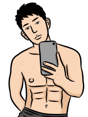 Beyaz arka planda çizgi film karakteri