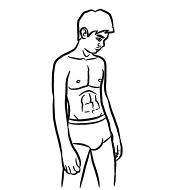 beyaz arka planda resim için seksi adam çizgi filmi