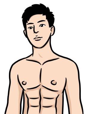 beyaz arkaplanda seksi bir adam