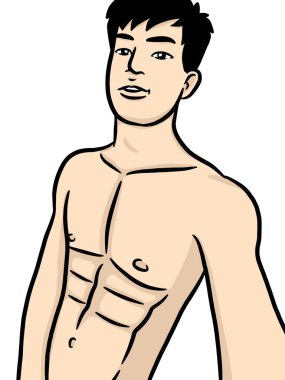 beyaz arkaplanda seksi bir adam