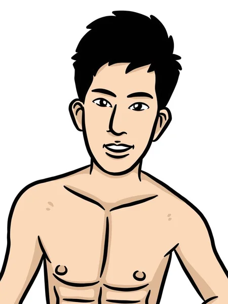 Desenho Animado Sexy Homem Fundo Branco — Fotografia de Stock