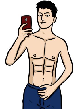 Beyaz arka planda çizgi film karakteri