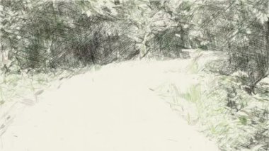 Ormanda yolun rengini çizen sanat