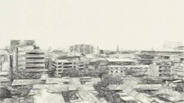 Şehir planının sanat çizim rengi