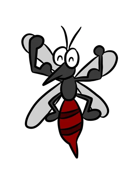 Mosquito Dos Desenhos Animados Fundo Branco — Fotografia de Stock