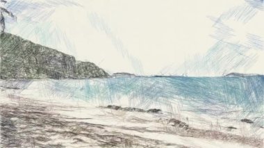 Deniz manzarası arkaplanının resim rengi