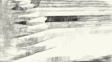 Kalemlerin siyah ve beyaz çizimleri