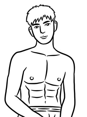 Siyah beyaz, resim yapmak için yakışıklı bir adam.