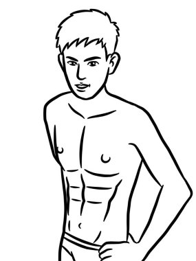 Siyah beyaz, resim yapmak için yakışıklı bir adam.