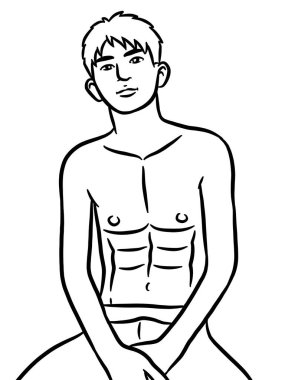 Siyah beyaz, resim yapmak için yakışıklı bir adam.