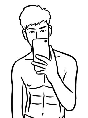 resim yapmak için siyah beyaz insan çiziyor.