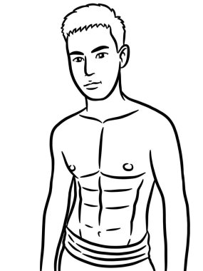 resim yapmak için siyah beyaz insan çiziyor.