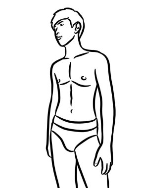 resim yapmak için siyah beyaz insan çiziyor.