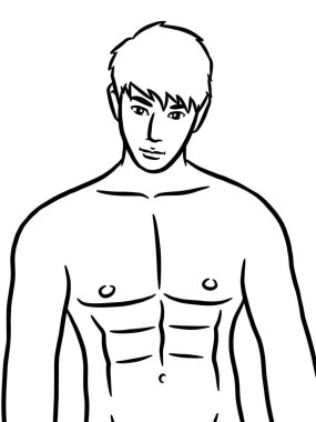 resim yapmak için siyah beyaz insan çiziyor.