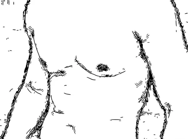 Arte Desenho Preto Branco Corpo Homem Desenho Animado — Fotografia de Stock