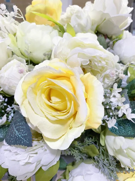 Close Beautiful Fabric Rose Flower — Stock Photo, Image