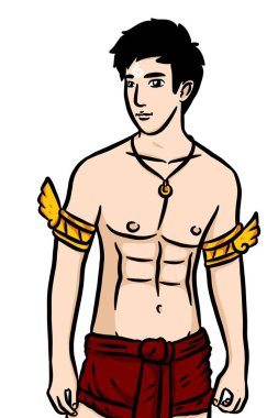 Beyaz arka planda çizgi film karakteri