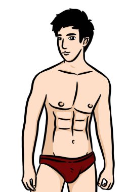 Beyaz arka planda çizgi film karakteri