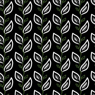 Yaprak bitkisi çiziminin kusursuz desen arkaplanı