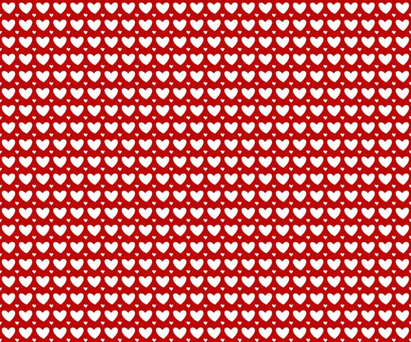 Bezproblemowy Wzór Tło Białego Serca Czerwonym Kolorze — Zdjęcie stockowe