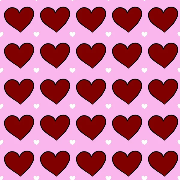 Fondo Patrón Sin Costuras Corazón Rojo Color Rosa —  Fotos de Stock