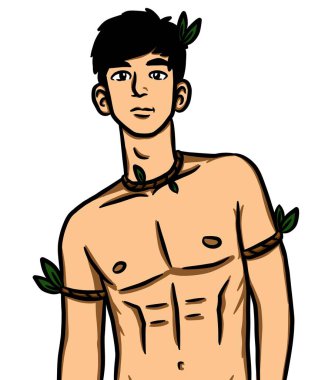 Beyaz arka planda çizgi film karakteri