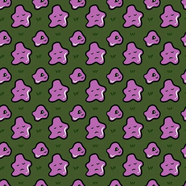 Seamless Pattern Background Ping Monster Cartoon — Stock Photo, Image