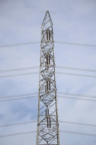 Elektromos Pylon Országban Thaiföld — Stock Fotó