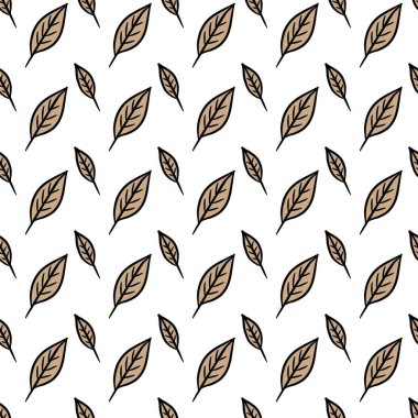 Kahverengi yaprak arkaplanının kusursuz deseni
