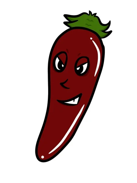 Red Chili Cartoon White Background — Stock Photo, Image