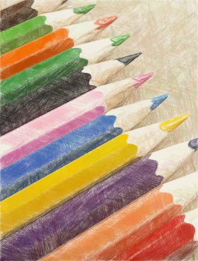 Renkli kalemlerin resim rengi